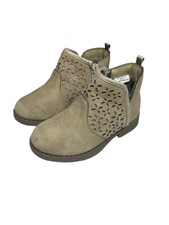 Oshkosh B'gosh Estell Girl Toddler 8 Taupe Bootie Perforated cutout pink glitter