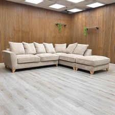 Furniture Village ‘Legend’ Corner Sofa Beige Pillow Back Right Hand Facing NEW