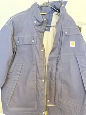Carhartt Mens Full Swing Flame-Resistant Quick Duck Jacket XL Navy Water Resist.