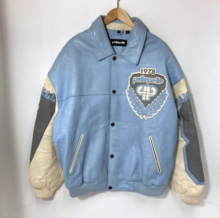 Pelle Pelle Leather Outer Shell Blue Coats, Jackets & Vests for