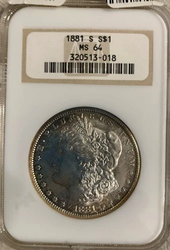 1881-S MORGAN SILVER DOLLAR ::NGC MS-64 ::  Beautiful Coin with Toning