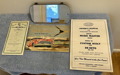 1956 DeSoto Automobile Visor Mirror & Owners Manual All Original Condition