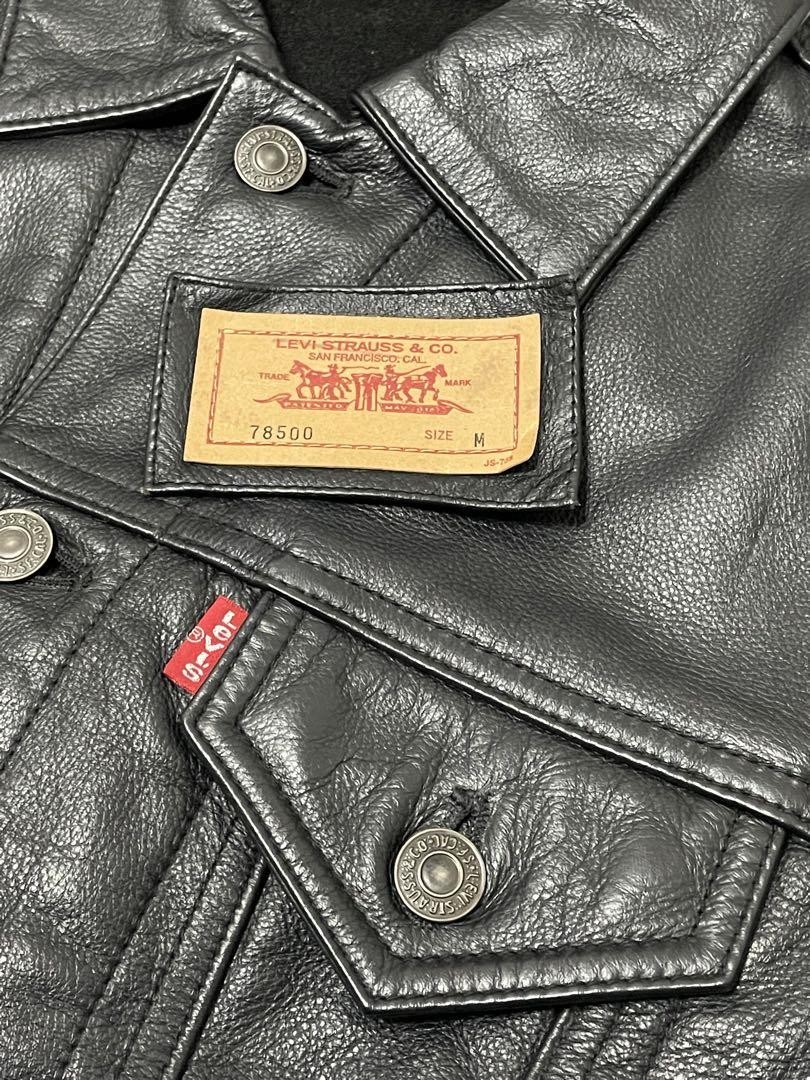 Authentic Levi's black leather jacket cowhide 3rd… - image 6