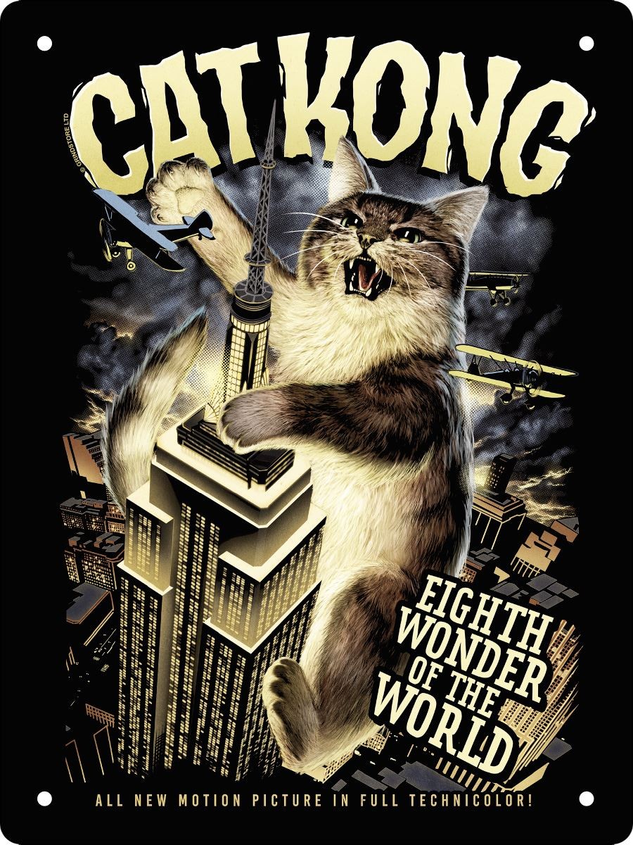 Horror Cats Cat Kong Mini Tin Sign