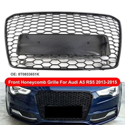 1x Grill Glänz Schwarz Kühlergrill Für Audi A5 RS5 2013-2015 Frontgrills Waben
