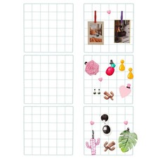 PATIKIL 12x12 in Wall Grid Panel, 6 Pack Wire Grid Panel Shelf Board Metal Gridw