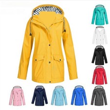 Damen Kapuzenjacke Regenmantel Windjacke Kapuze Jacke Hooded Top Windbreaker NEU