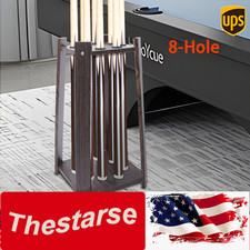 8-Hole Billiard Cue Rack Wood Multifunctional Pool Stick Stand Holder Cue Holder