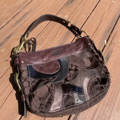Coach Brown Patchwork Zoe Leather Hobo 13515 Shoulder Bag Handbag
