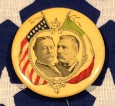 President TAFT Diaz Mexico Political Campaign Pinback Button Republican El Paso