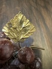 VTG Decorative Grape Cluster/Bunch Red Grapes Brass Stem Leaves — photo 5