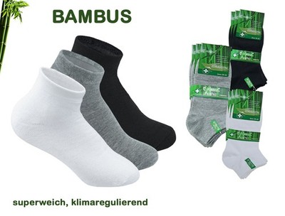 + 6 Paar Bambus Socken Sneaker Outdoor Sportsocken- optimaler Komfort - aus EU!