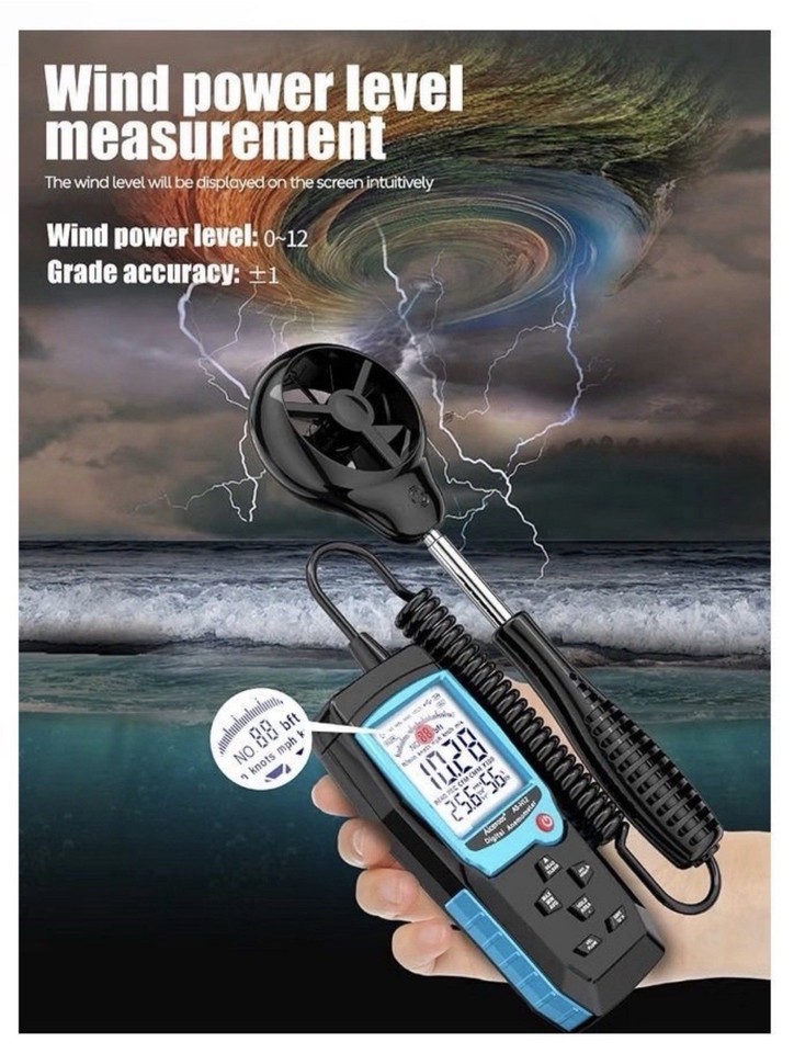Aicevoos H12 Digital Anemometer Wind Speed Meter CFM Air Flow ...