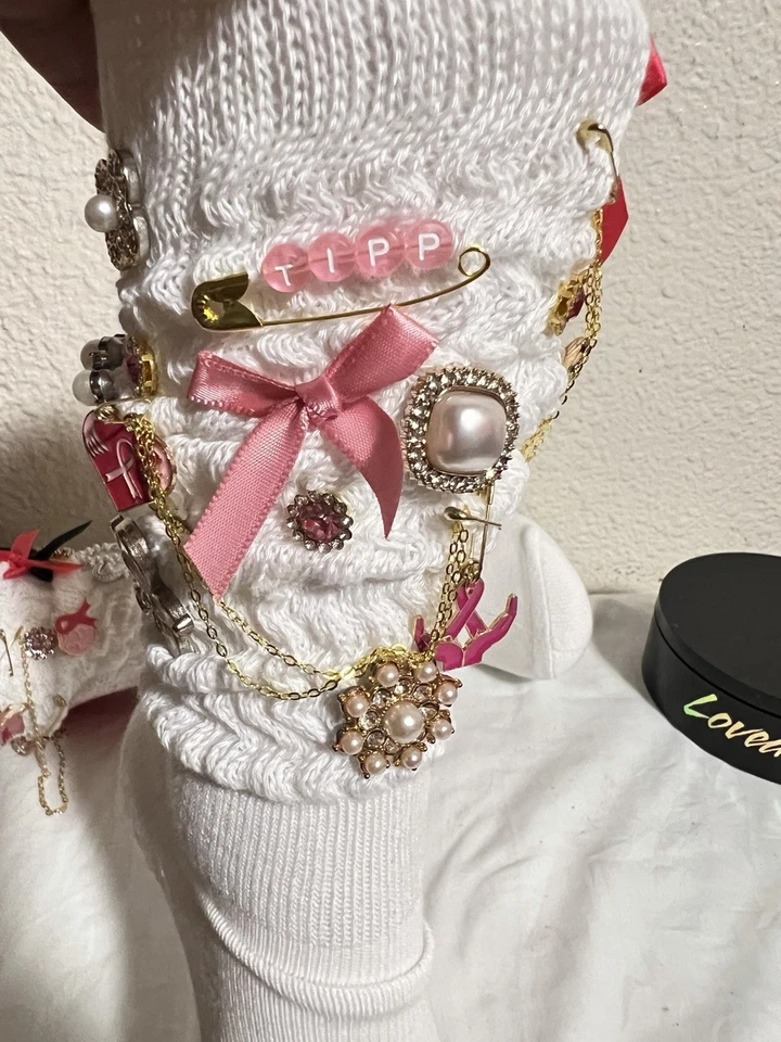 Calcetines holgados basura concientización sobre el cáncer de mama para mujeres niñas cinta rosa talla única Foto 4 de 4