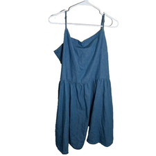 Gap Dress Women's XXL Blue Chambray Tank Mini Sleeveless Cami Smocked