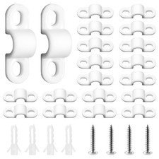 24 Sets Wire Shelf Back Wall Clip,White Wire Shelf Loop Clips for Concrete In...