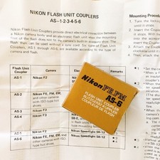 Nikon AS-6 Flash Unit Hot Shoe Coupler for FM FE in Box  English Instruction