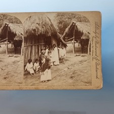 Mexico South America Stereoview C1895 Real Photo Native Aztec Woman Baby Papoose