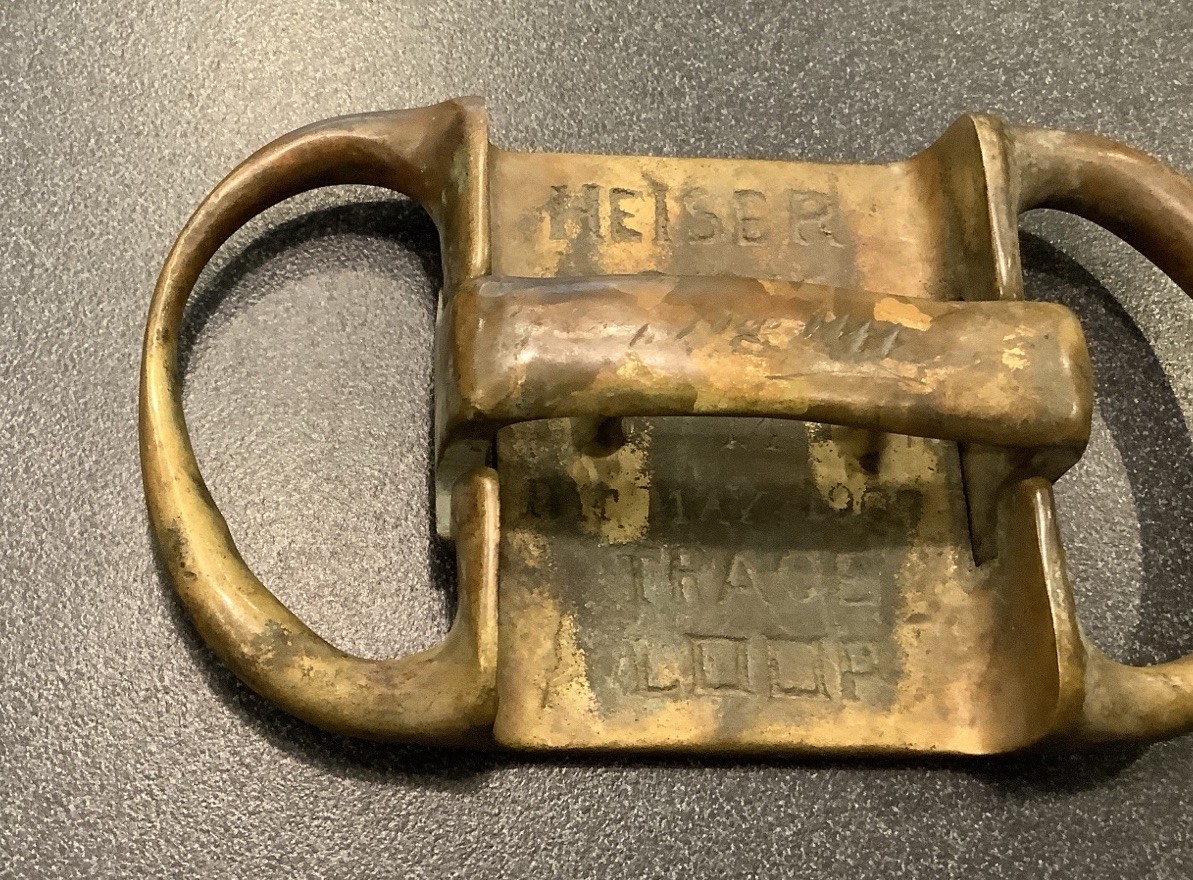 ANTIQUE H. H. HEISER (famous Saddle Maker) CINCH LOCK PATENT MAY 1907