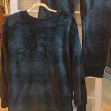 Cat  Jack L 10/12 Black Fleece Pajama Set