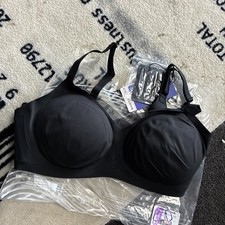 Honeylove Women's Liftwear Mesh CrossOver Bra Vamp SZ L 38 B/C Black NWT New