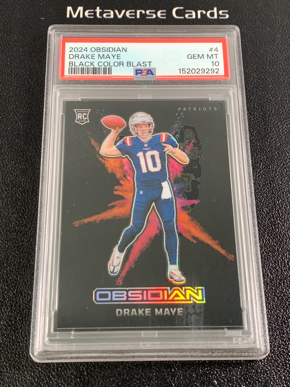 Drake Maye Panini Obsidian Black Color Blast #4 Base
