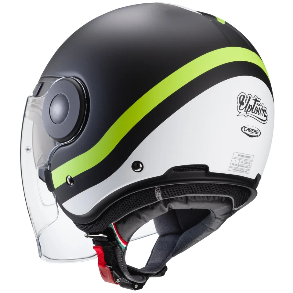 Caberg Uptown Chrono matt-schwarz / weiß-fluo-gelb Jethelm Motorradhelm - Bild 4 von 4
