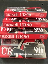 New Maxell Audio Cassette Tapes Lot of 4 Normal Bias UR 90-Minute Cassette Tapes