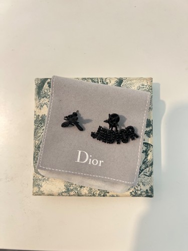 Dior ‘J’Adior’ Black Asymmetric Bee Earrings - Excellent Condition/Orginial Box