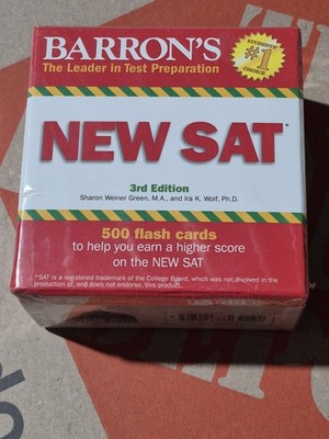 Barron's SAT Flash Cards, 3rd Edition: 500 Flash Cards Study College SAT Sealed