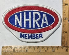 Vintage 1970s NHRA Drag Racing Member Iron On Patch National Hot Rod Association