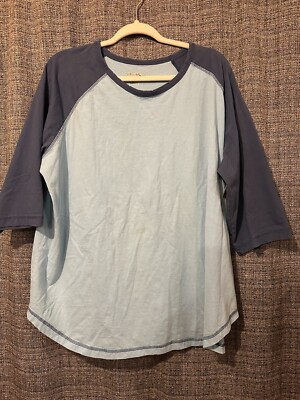 Dream Co Blue Multi Color Raglan Sleeve Round Neck T Shirt Size 1X