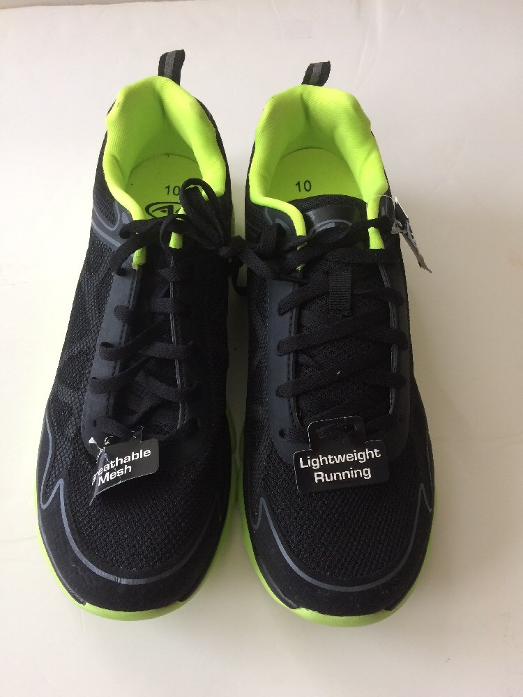 Men Athletic Works Black/ Lime Green Running Tennis