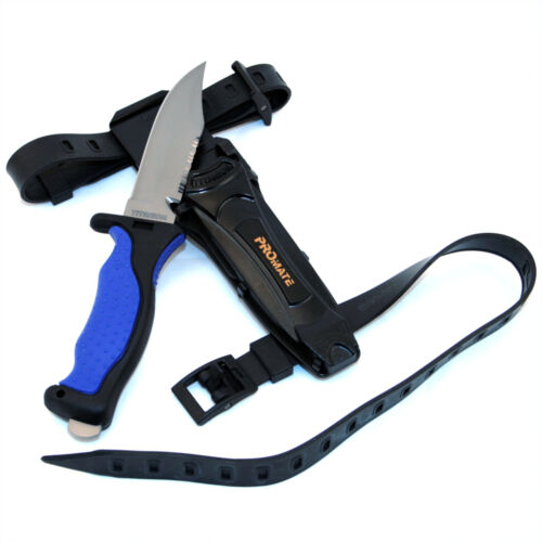 Cuchillo de pesca submarina Promate punta afilada hoja completa de titanio buceo snorkel - Imagen 3 de 6