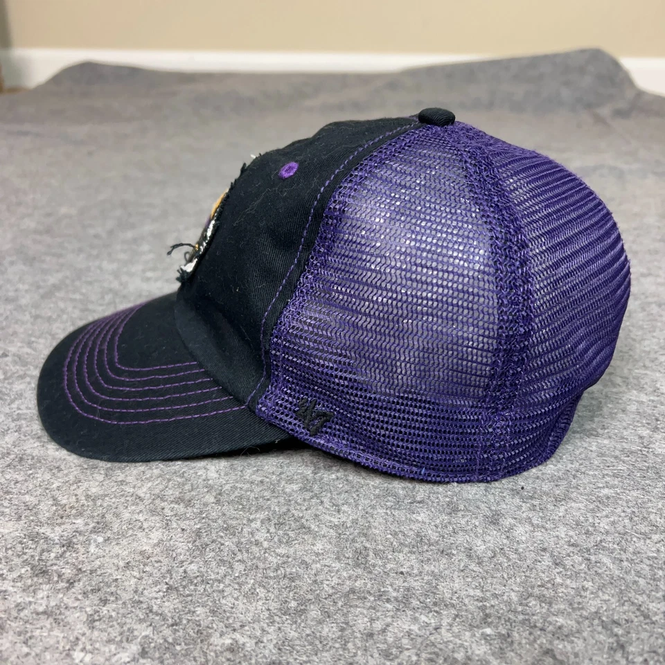 Minnesota Vikings Mens Hat One Size Flex Black Purple Trucker Cap Football NFL - Image 2 of 4