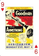 BENNY GOODMAN/LOUIS ARMSTRONG Poster Image Big Band Jazz Single Swap Card 1 Card