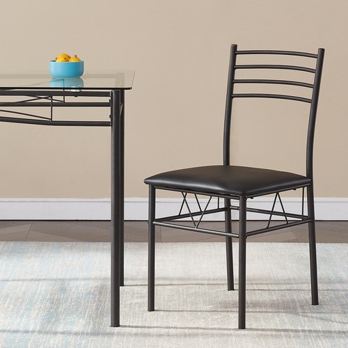 5 Piece Dining Table and Chairs Set Glass Metal Home Kitchen Breakfast Furniture - Picture 8 of 12