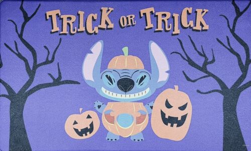 Disney Lilo & Stitch Anti-Fatigue Kitchen Mat Rug 18x30 Halloween Pumpkins Trick - Afbeelding 1 van 4