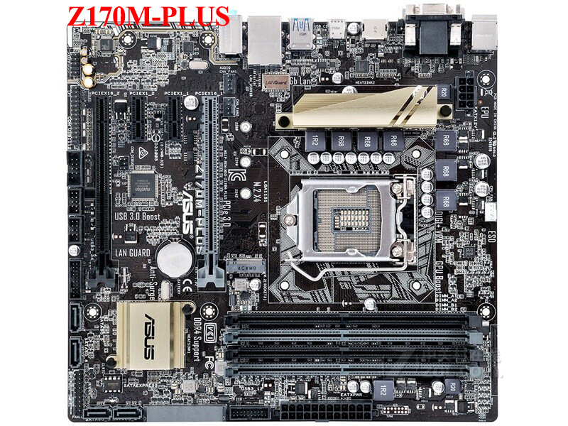 FOR ASUS Z170M-PLUS Motherboard Tested ok DDR4 64GB Supports 6-7
