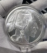 New* 5 oz Buffalo Silver Round Mint Fresh Capsule & Gift Pouch