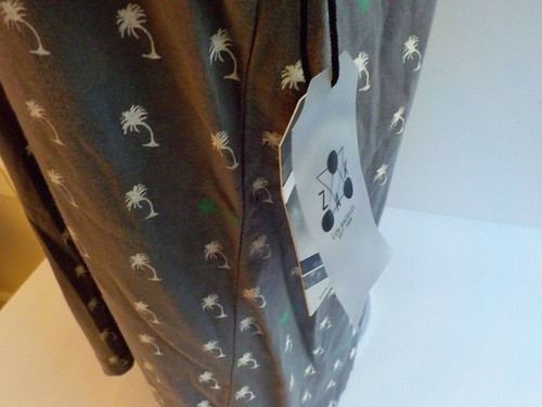 ZAK Los Angeles SS Palm Tree Print Polo Shirt-Gray/White-SIZE LARGE-NWT - Picture 4 of 5