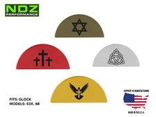 for Glock 43X 48 Grip Frame Plug Aluminum Black Laser Engraved Spiritual