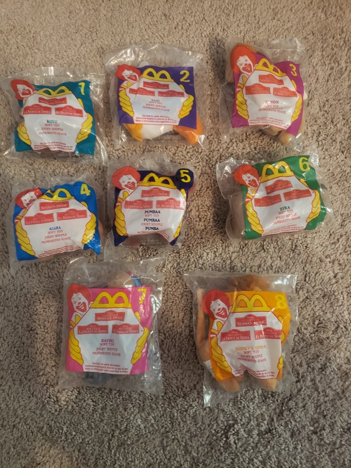 Juego completo McDonald's Beanie Baby The Lion King. ¡Sellado y raro de encontrar! Foto 2 de 2