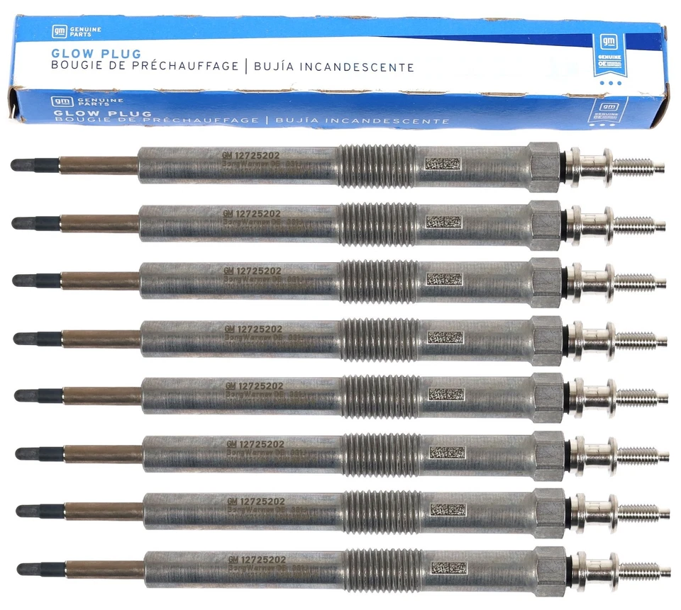 Set of 8 OEM GM 68G / 12725202 Diesel Glow Plug 17-23 Chevy GMC L5P Duramax 6.6L - Image 2 of 4