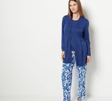 MUK LUKS Cloud Knit Love toLayer 3Piece Set Navy MaroleBlur, Tall Medium A472465