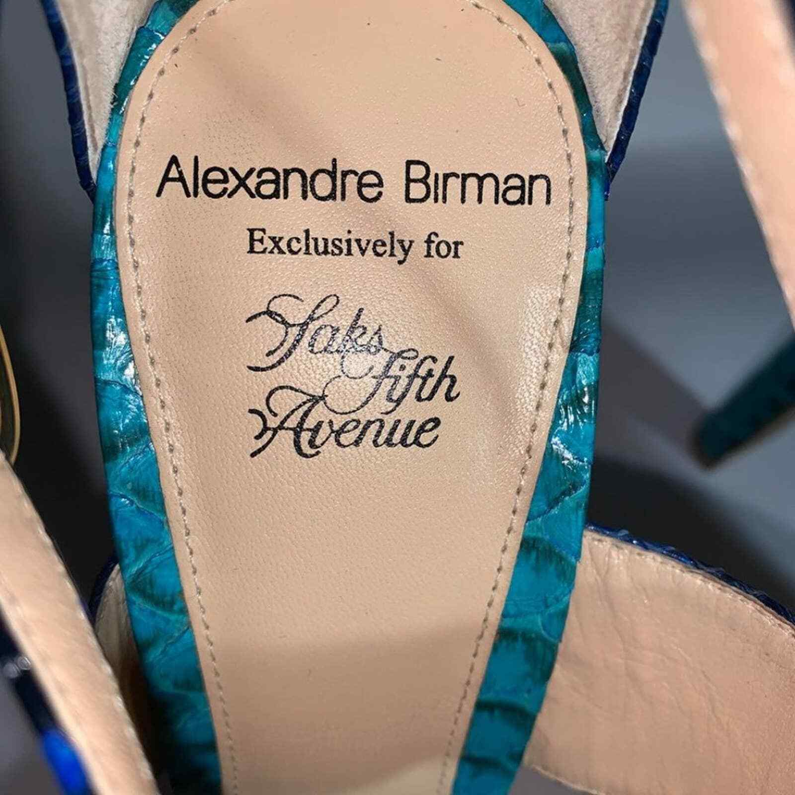 Alexandre Birman Blue Python Leather Platform Hee… - image 9