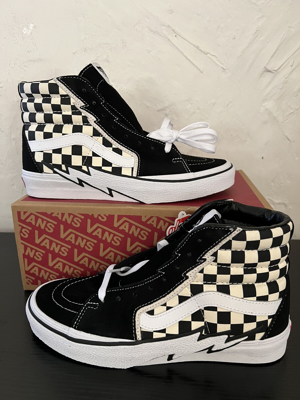 vans sk8 hi bolt checkerboard