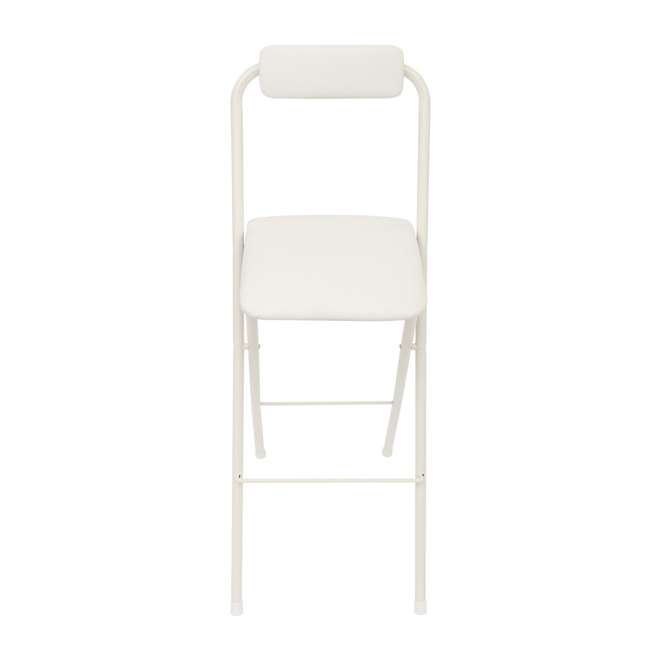 Loading Capacity Sign White Foldable Bar Chair, Tall Folding Chair, Folding Stool, Load ...