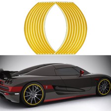 16 Strips Reflective Sticker Car Motorcycle Wheel Hub Tire Rims Sticker Yellow