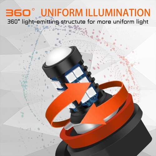2X H11 H8 LED Fog Driving Light Bulbs SMD 3030 12V High Power Bright DRL Blue - Picture 6 of 7